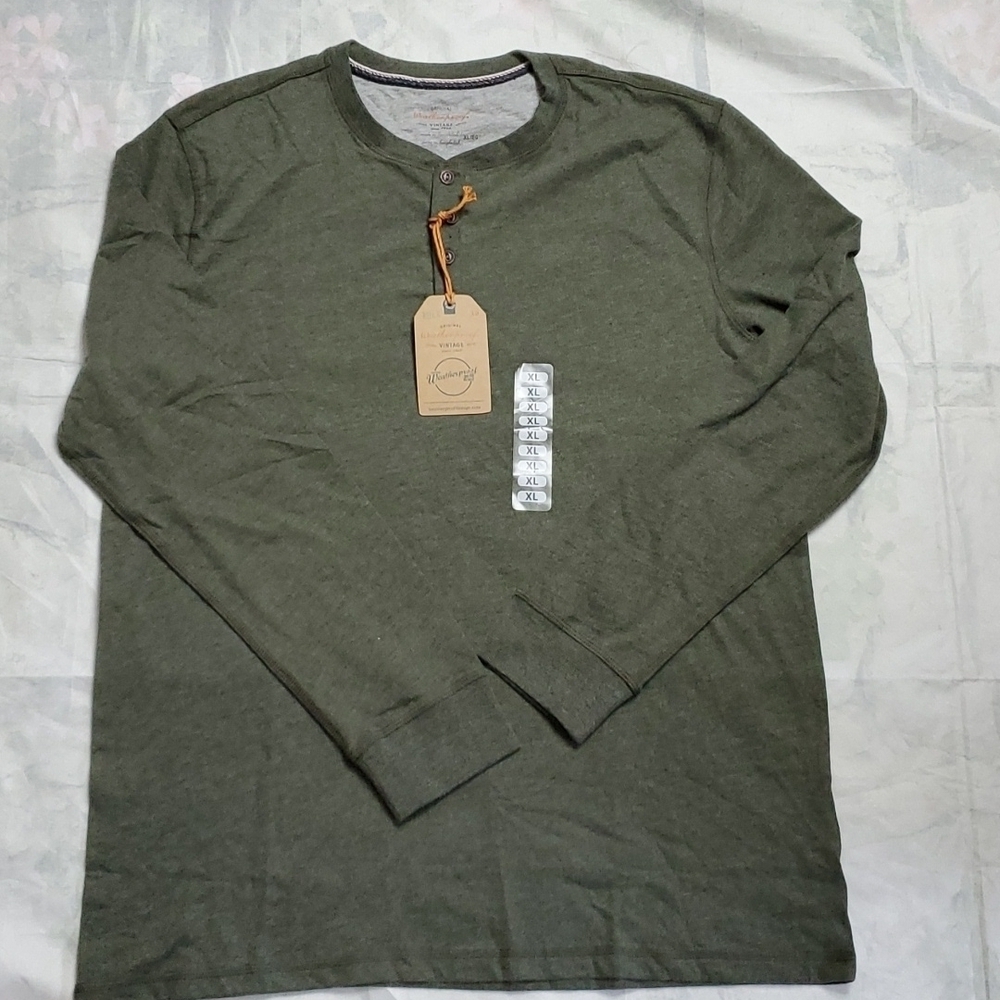 NWT Weatherproof Vintage Long Sleeve Green Shirt Size M